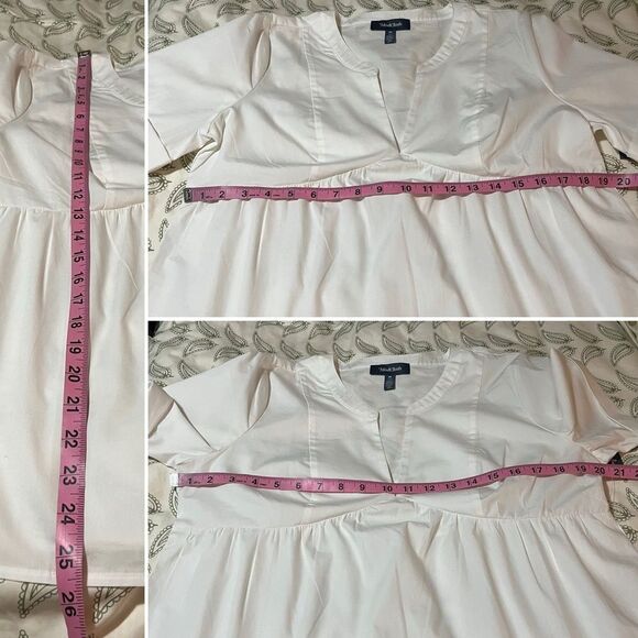 Modcloth Never Better Y-Neck Top White Peplum Blouse Shirt Size M NWT - Picture 12 of 12